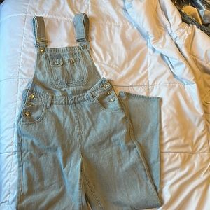 Light blue Overalls from Shein. Medium. Straight leg.